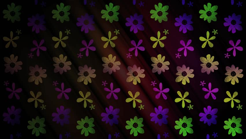 Flower Icons Loop High definition animated loop of bright flower graphics moving