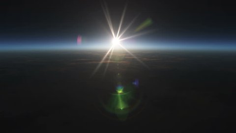 Planet sunrise views in space 4k