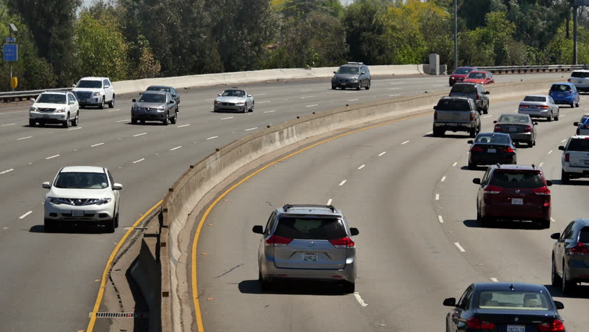 Overhead View Of Traffic On Stock Footage Video (100% Royalty-free 