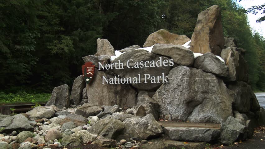 Entrance Sign for North Cascades Stock Footage Video (100% Royalty-free ...