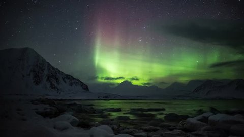 Natural phenomenon of Northern Lights (Aurora Borealis) related to the earth's magnetic field, ionosphere and solar activity.