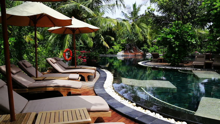 Tropical Paradise at Iruveli island, maldives. beach garden swimming pool | Shutterstock HD Video #7962673