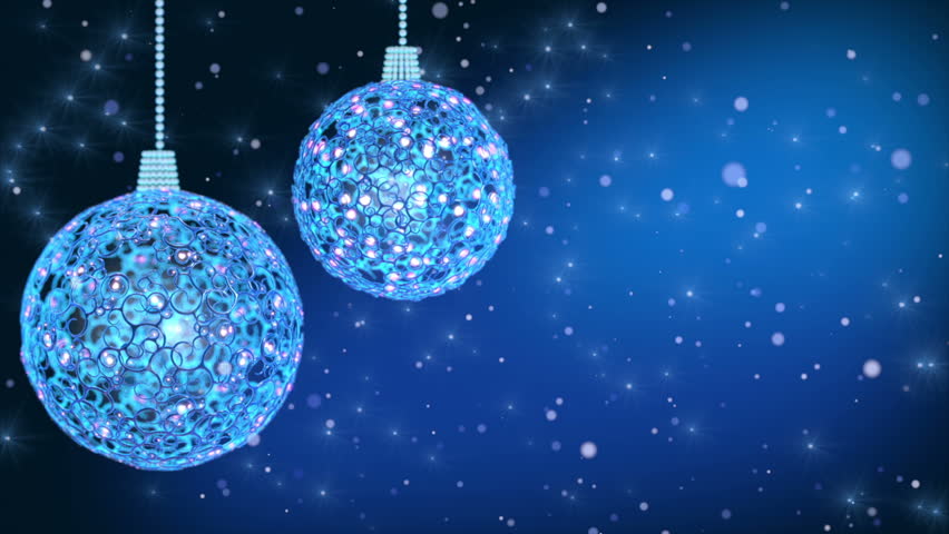 Christmas Decorations On Blue Background Stock Footage ...