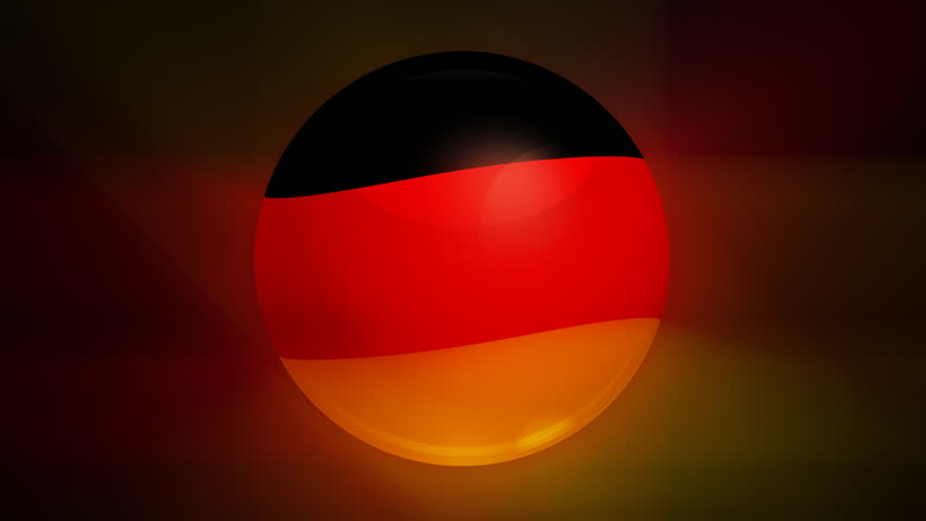 Germany  flag spinning globe with shining lights - loop 