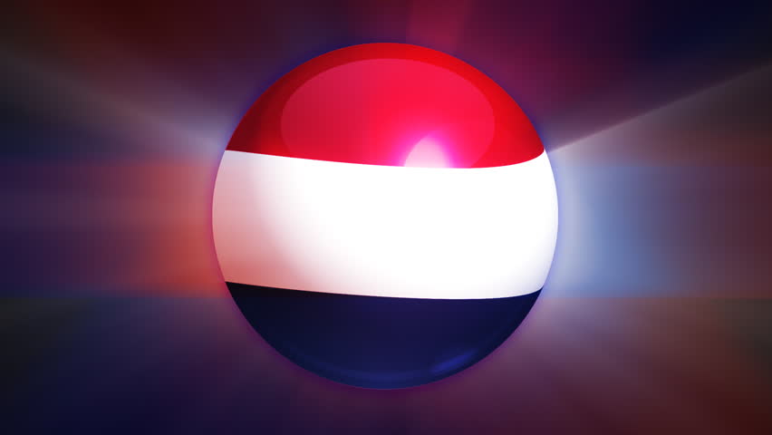Netherlands flag spinning globe with shining lights - loop 