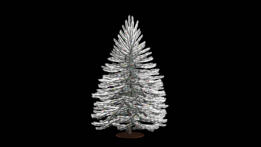 small white christmas tree with lights