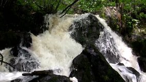 (Perfect Loop) Viewing Rock Waterfall At Its Finest / Viewing rock waterfall at its finest down to stream.