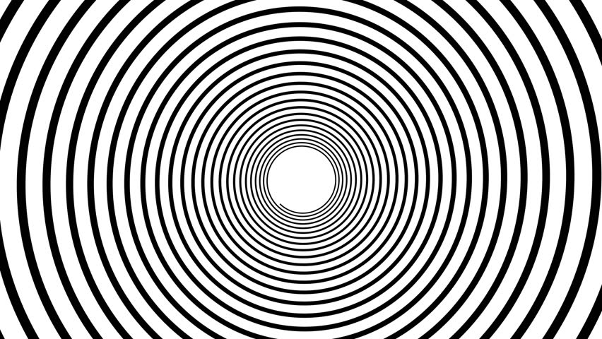 Spiral Hypnotic Animation. Black and Stock Footage Video (100% Royalty