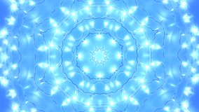 Kaleidoscopic Video Background in Blue tones.