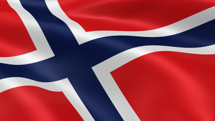 Norwegian Flag in the Wind. Stock Footage Video (100% Royalty-free