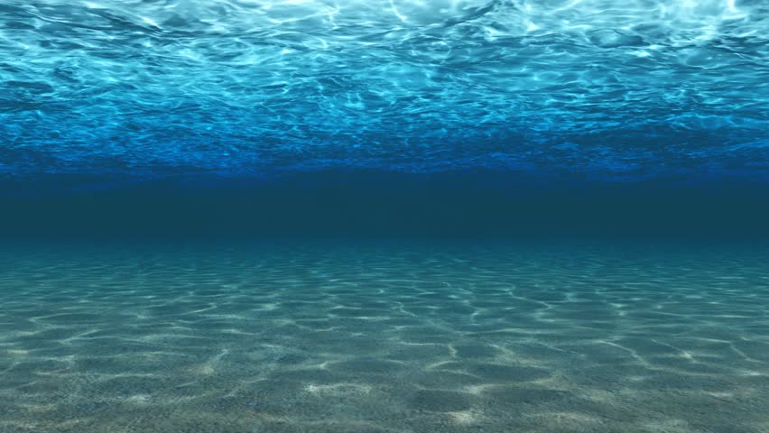 High quality Looping animation of ocean waves from underwater with floating...