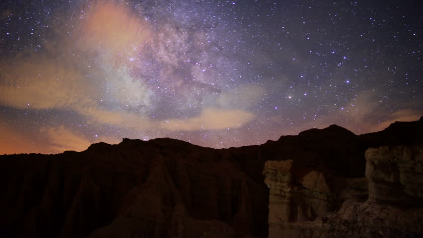 Milkyway Startrails 24 Tilt Up Timelapse Red Rock Canyon California