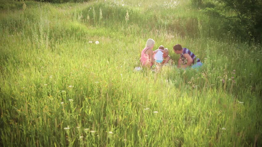 Family having a picnic