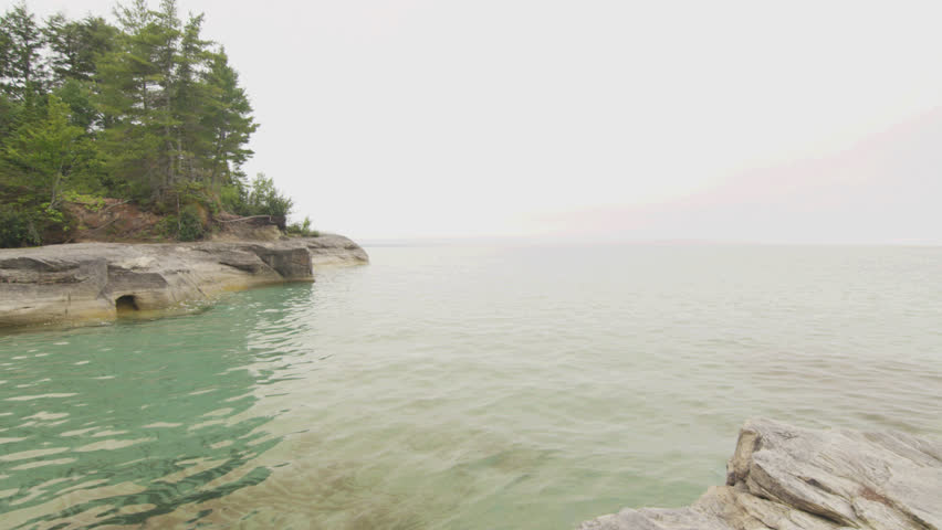 Lake Superior Michigan. Pictured Rocks. Clear water.