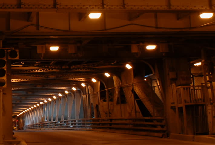 Underground traffic tunnel time lapse