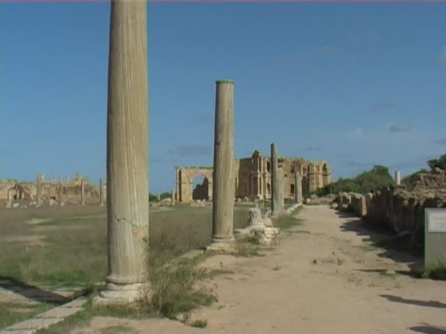 Market place at Leptis Magna, Al Khums, Libya.