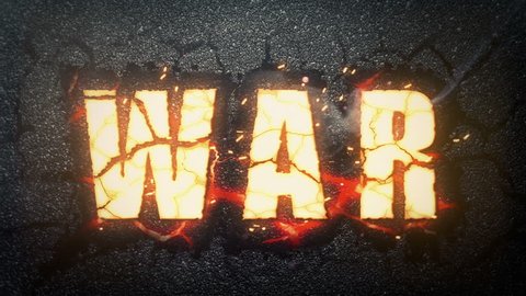 War. Symbolic burning sign on the black background