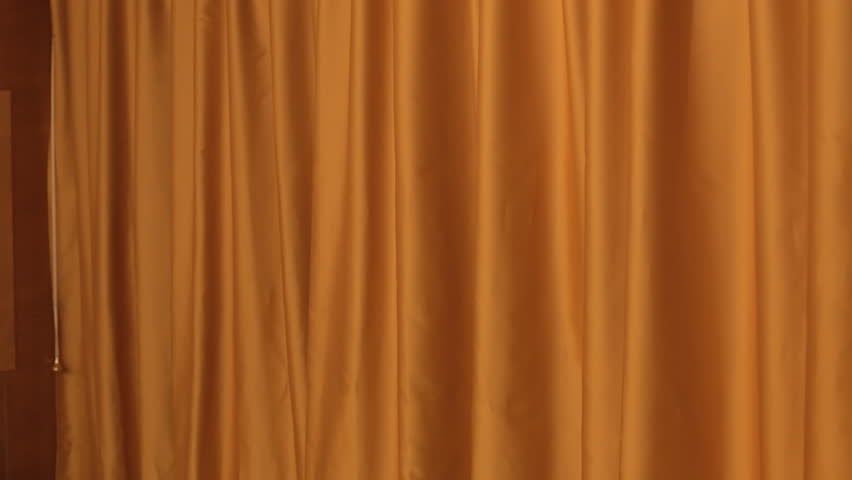 A Static Orange Theater Curtain. Stock Footage Video (100% Royalty-free