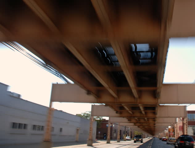 Driving under train tracks time lapse