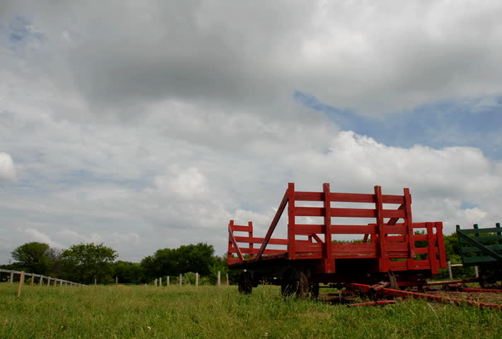 Old Red Wagon on Farm Time Lapse