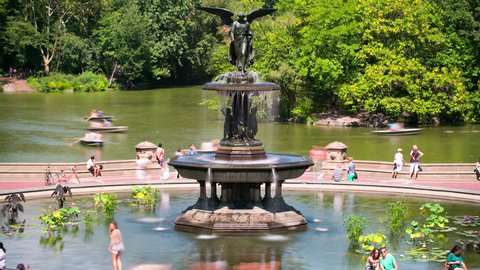 Bethesda Fountain, Central Park Hyperlap, Stock Video