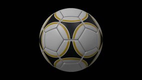 Rotating soccer ball with alpha channel, looped video