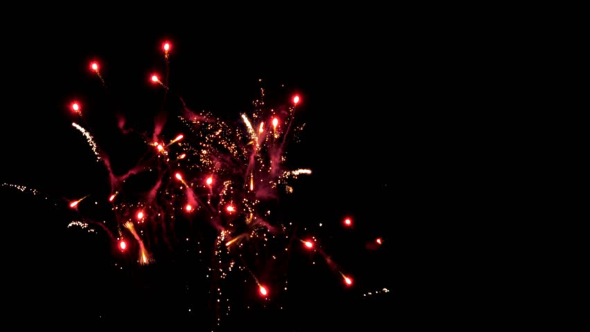 sequence of single fireworks good quality black background