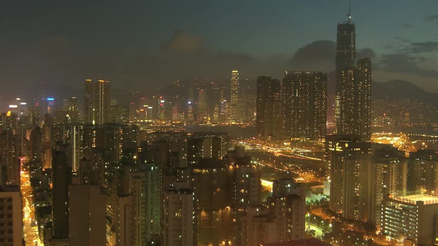 Time lapse movie Hong Kong Mong Kok at night. 