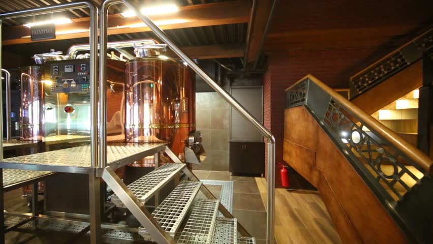 Metal and wooden staircases at the restaurant hall.