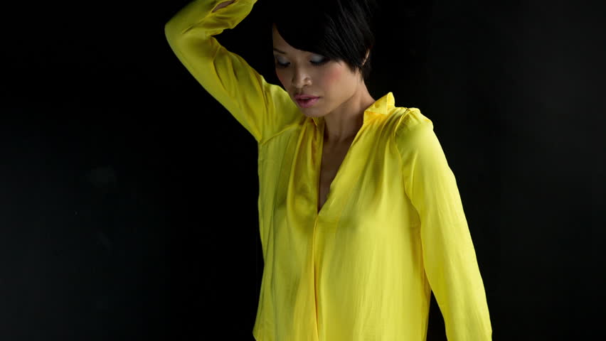 beautiful asian female model posing and dancing in lifestyle scene