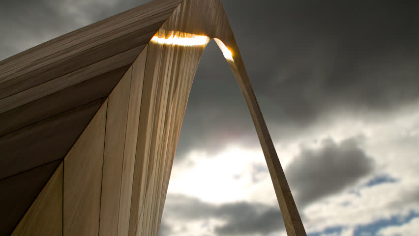 Low angle view of the famous landmark, the Gateway Arch in St Louis USA