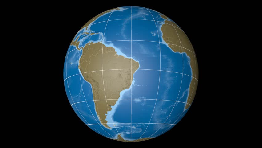 ARGENTINA extruded on the world map with administrative borders and graticule. Elevation & bathymetry data on solid colors used. Elements of this image furnished by NASA.