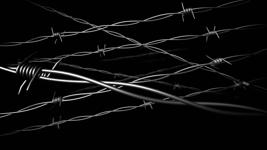 flying through barbed wire black background Stock Footage Video (100% Royal...