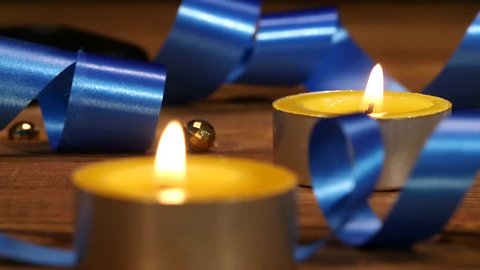Burning candles as a festive decoration on holiday