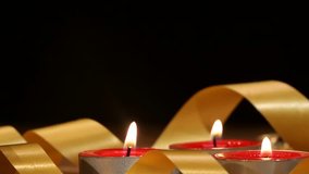 Burning candles as a festive decoration on holiday
