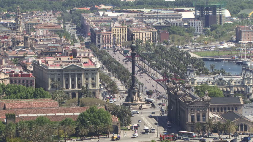 Aerial shot of Barcelona