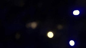 HD 1080 video of bokeh on dark background christmas light background vintage