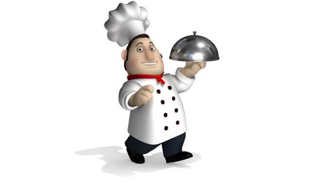 Chef run. Seamless 3d animation