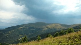 4K Timelapse of rainclouds in mountains (ultra-high definition (UHD, 4096x2304)). Video without birds and defects