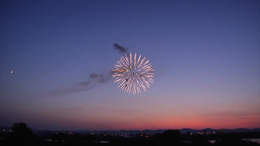 Beautiful Japanese Fireworks At Dusk Stock Footage Video 100 Royalty Free Shutterstock