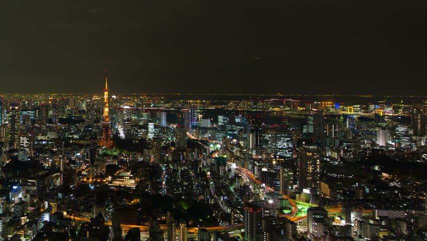 Tokyo Skyline At Night Time Stock Footage Video 100 Royalty Free Shutterstock