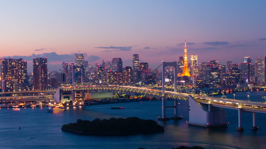 Tokyo Bay At Rainbow Bridge Stock Footage Video 100 Royalty Free Shutterstock