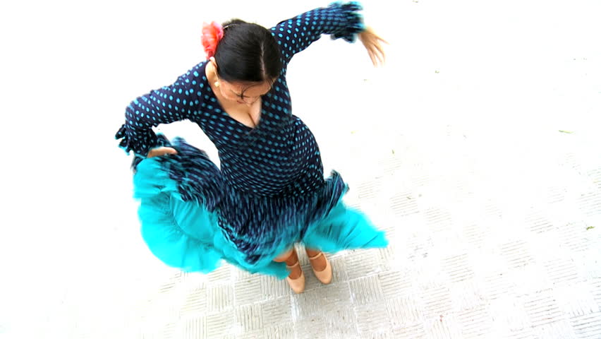Overhead shot of traditional spanish flamenco dancer in Seville, Spain  | Shutterstock HD Video #808948