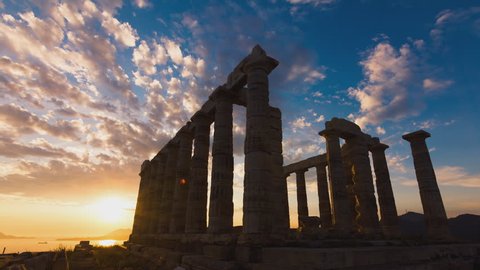 Sunset timelapse of the Ancient temple of Poseidon monument in Cape Sounio of Athens,Greece.
Elements like birds,insects,planes,sensor dust, have been digitally removed, sequence has been deflickered.