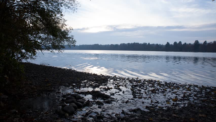 4K Timelapse of river at dusk