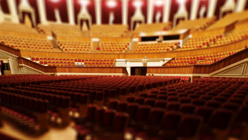 NOVOSIBIRSK (RUSSIA) - JUNE 8: (TIME-LAPSE Spectators come into auditorium in the Novosibirsk opera and ballet theater June 8, 2010 in Novosibirsk. The big hall seats more than 1790 spectators.