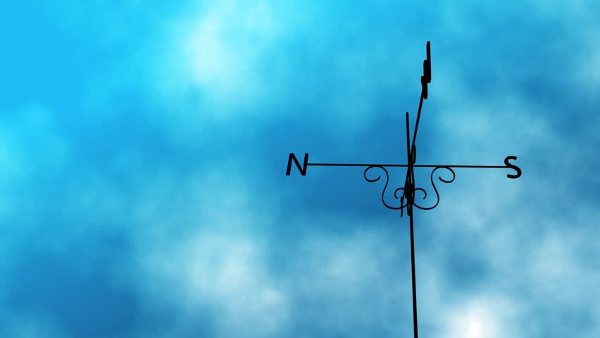 Weather Vane Change  animated loop of a weather vane blowing in the wind. As the