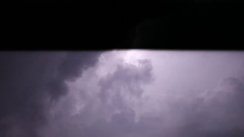 Incredible lightning storm in supercell clouds