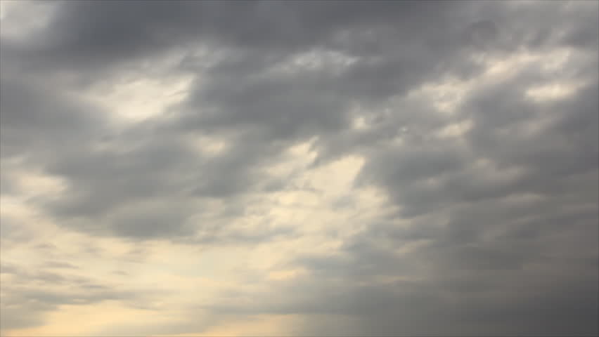 Dark Grey Clouds On Light Grey Sky