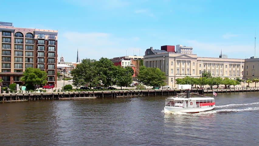 The Federal Building on the Cape Fear Riverwalk in Wilmington, North Carolina.